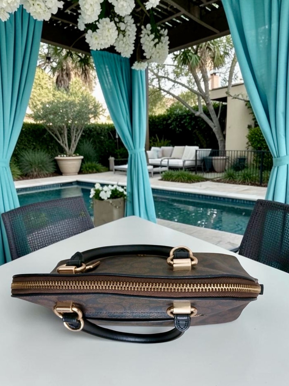 COACH Katy Satchel Signature Satchel – Black/Dark Brown - Picture 8 of 10
